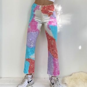 Custom tie dye mother denim jeans